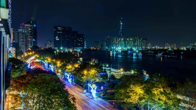 Ho Chi Minh City (Saigon) bei Nacht