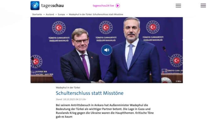 Tagesschau Bericht vom Besuch des deutschen Aussenminister in Istanbul im Okt. 25
