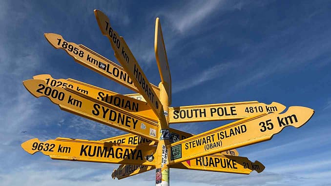 Wegweiser am Ende der Welt